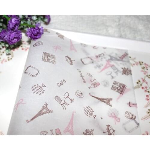 200 Paris Tower Sandwich Wrapping Paper / Food Hamburger Greaseproof Wax Paper Sheet (S0716D)