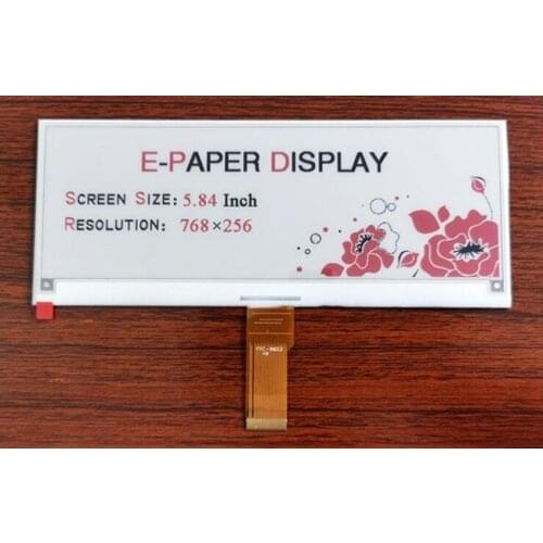5.84 inch 24PIN SPI Black White Red Rectangle E-ink E-paper Display Screen EK79686AB Controller 768*256