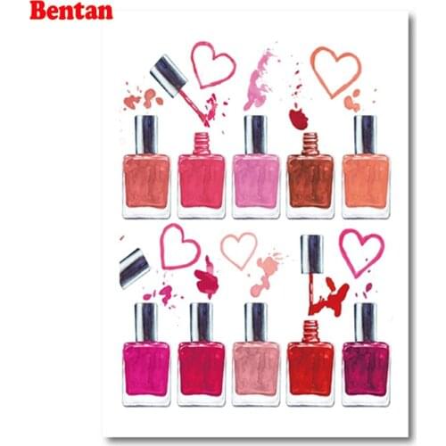 5d diy rhinestone painting Nail polish full square round drill diamond painting mosaic pattern embroidery diamond cross stitch