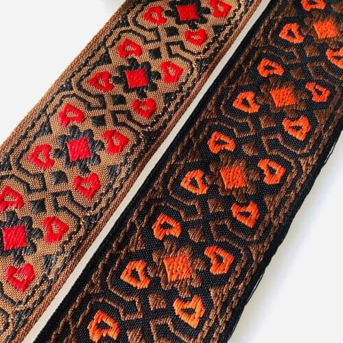 6yards/lot wide 5cm Woven Jacquard Ribbon Trims flowers design for clothing straps accessory LS-776