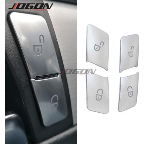 ABS Chrome For Mercedes Benz C E Class W204 W212 Door lock Unlock Buttons Sequins Decoration Cover Stickers Trim Car Accessories