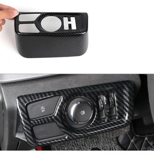 Lsrtw2017 Carbon Fiber Abs Car Central Console Panel Headlight Switch Frame Trims for Chevrolet Orlando Onix 2018 2019 2020 Auto