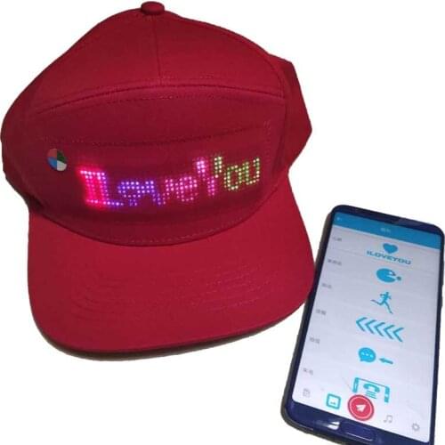 USB Rechargeable Bluetooth App Controlled LED Display Baseball Dad Cap Adjustable Perfect for Running Workout Outdoor Activities