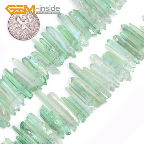 4x27mm Dying Green/Blue/Red/Pink/Purple Colors Quartzs Stick Point shape Beads for Jewelry Making DIY Strand 8 Inches Wholesale