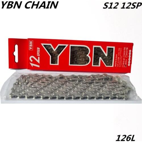 YBN S10 S11 S12 Chains MTB Mountain Road Bike Chians 10 11 12 Speed Bicycle Chain 116 126 Links Silver Finish