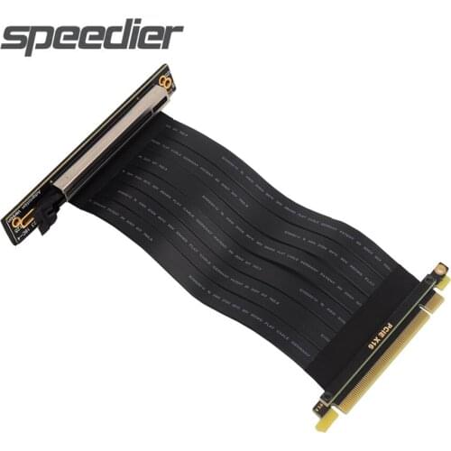 PCIE 3.0 x16 To x16 Shielded High Speed Riser Cable PCI Express 3.0 Port Extension Graphics Card 360 Female Flat Connect Cable