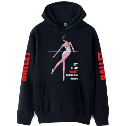 Elegant Dancer Daily Training Life Eat Sleep Ballet Girls Woman Hoodie Couple Clothes Autumn Winter Fleece ZIIART