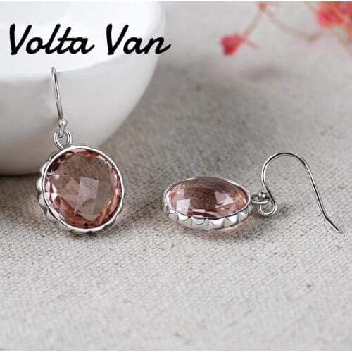 Volta Van Drop Earrings Pendientes Plata 925 Sterling Silver Fine Jewelry Elegant 2021 New Round Crystal Trendy Design Earrings