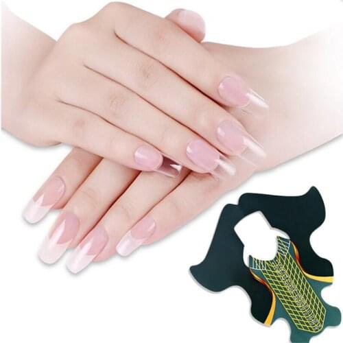 100Pcs Nail Art Tools Nail Forms Extension UV Gel Tips Extension Builder Form For Nail Extension Stencil Manicure Tool