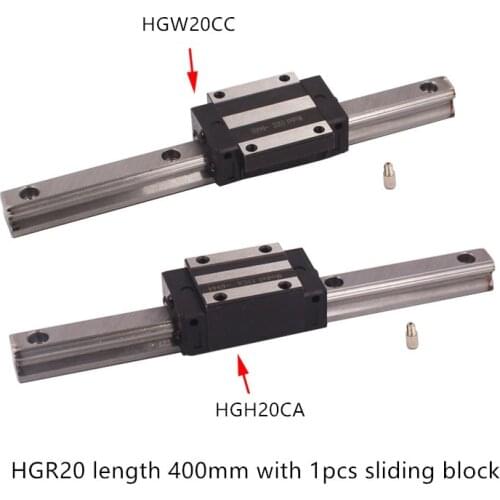 HGR20 linear guide width 20mm length 400mm with HGH20CA or HGW20CC HGH20HA motion slide rail f cnc xyz axis