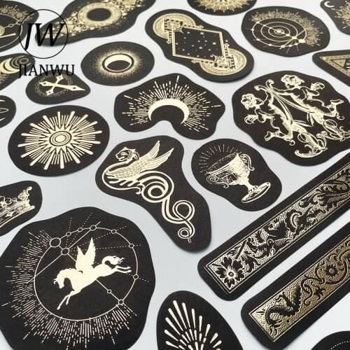 JIANWU 40Pcs Creative Bronzing Constellation Sticker Scrapbooking Decorative Collage Material Daily Stickers Stationery Supplies