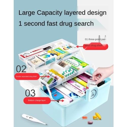 Medicine box family large capacity medical care full set small dormitory student medicine box family medicine storage box