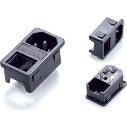 Panel Mount Rocker Switch 3 Pin Plug Power Socket AC250V 10A Without Switch