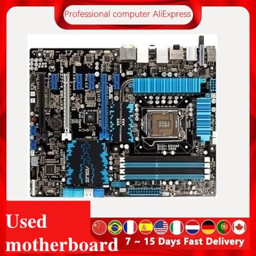 For ASUS P8Z77-V DELUXE Computer Motherboard LGA 1155 DDR3 For Intel Z77 P8Z77 Desktop Mainboard SATA II PCI-E X16 Used
