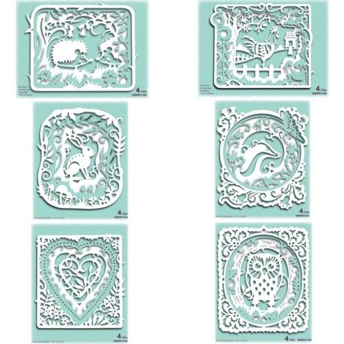 Animal Background Frame Metal Cutting Dies for DIY Scrapbook Album Paper Card Decoration Crafts Embossing 2021 New Dies