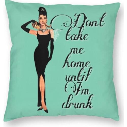 Cute Audrey Hepburn Cat Cushion Cover 3D Print British Actress Floor Pillow Case for Car Fashion Pillowcase Home Decoration