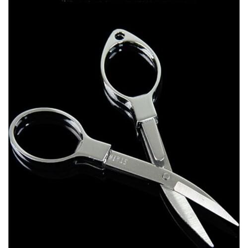 Mini Folding Stainless Steel Scissors Keychain Fishing Scissor Cutter Camping Fishing Accessories mini portable tool