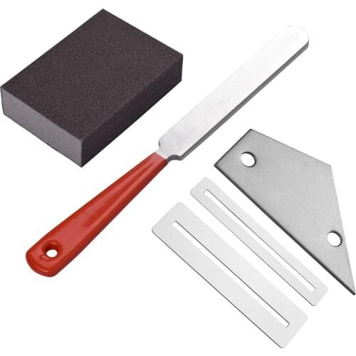 Guitar Luthier Tool Kit 1pc Stainless Steel Guitar Fret File + 2pcs Fingerboard Guard + 1pc Guitar Fret Rocker Leveling