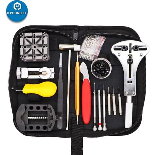 151pcs Watch Repair Tool Kit Set Spring Bar Repair Pry Screwdriver Watchmaker Tools Watch Opener Remover Band Link Pin Tool Set