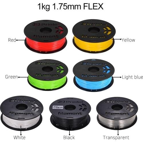 7 kinds colours 1.75mm 3D Printer Filament 1KG/ Spool Flexible TPU Filament Printing Material for 3D Printer Drawing Pen Pencil