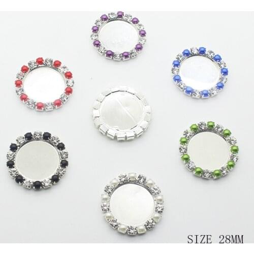 New Fashion Silver Buttons10Pcs/Lot 28mm Metal Pearl Buttons Diy Wedding Button Webbing Decoration Handwork Fitting Accessories