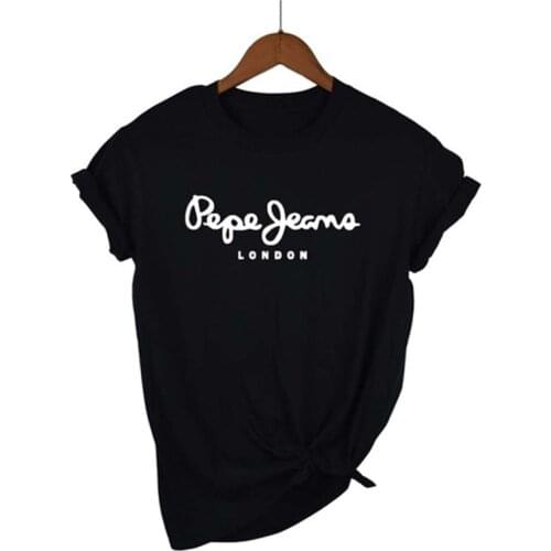2021 Newest Pepe-Jeans-London Logo T-Shirt Summer Womens Short Sleeve Popular Tees Shirt Tops Unisex