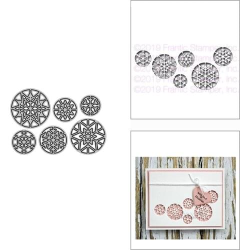 2021 New Snowflake Circles Frame Metal Cutting Dies for DIY Scrapbooking Decor and Card Making Paper Craft Embossing No Stamps