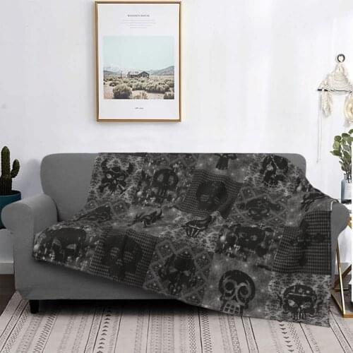 Skull Collage Blankets Fleece Spring/Autumn Nightmare Multifunction Warm Throw Blanket for Sofa Bedroom Quilt