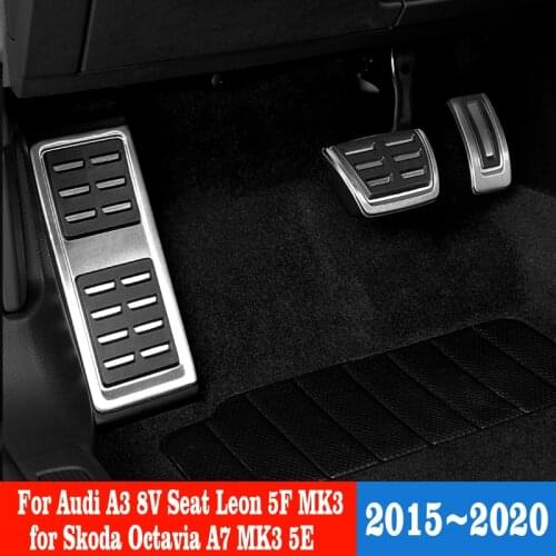 Car Pedals For Audi A3 8V Seat Leon 5F MK3 Skoda Octavia A7 MK3 5E 2015-2020 Foot Fuel Brake Clutch Foot Rest Cover Pad