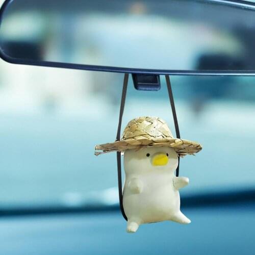 Cute Swing Pig Car Pendant Rearview Mirrors Charms Ornament Swinging Pig Car Hanging Ornament Interior Accessories