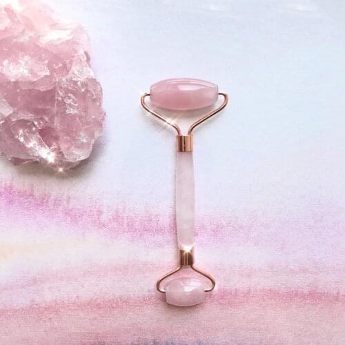 Rose Crysta Roller Slimming Face Massager Lifting Tool Natural Jade Facial Massage Roller Stone Skin Massage Beauty Care Set Box