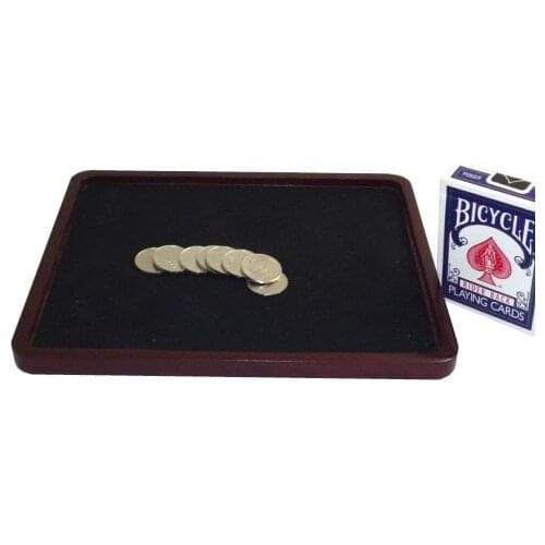 Deluxe Wood Multiplying Coin Tray Magic Tricks Magicians Stage accessory Gimmick Props Illusions Funny Coin Production Magia