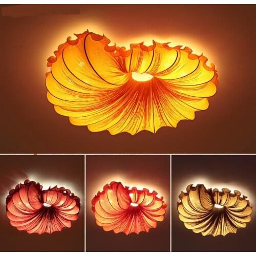Modern Chinese bedroom ceiling lights romantic wedding room round conch artistic creation multi color ceiling lamp