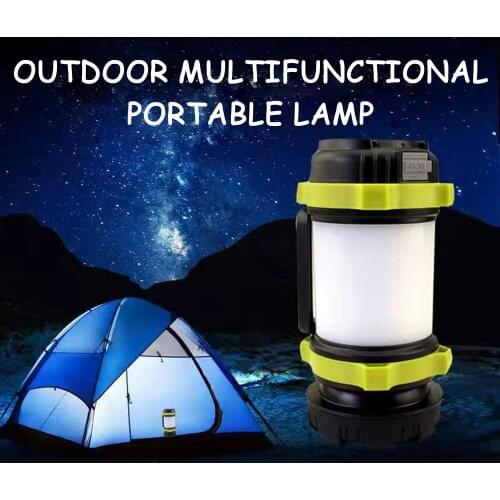 LED Portable Camping Lantern USB Rechargeable Flashlight Waterproof Power Bank Portable Lamps Dimmable Spotlight Searchlight