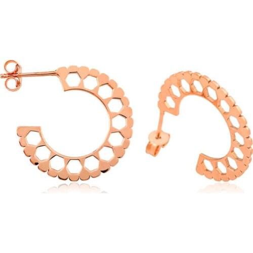 Tevuli 925 Sterling Silver Hexagon Pattern Ring Womens Earrings