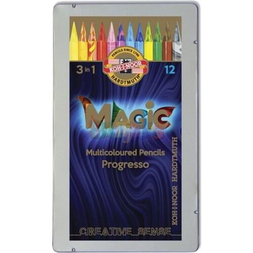 12pc/set Magic color pencil 3 in 1 rainbow pencil lapis de cor multicolored drawing pencil KOH-I-NOOR art supply painting pencil