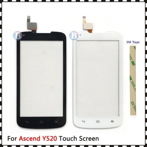 High Quality 4.5" For Huawei Ascend Y520 Touch Screen Digitizer Sensor Outer Glass Lens Panel Black White