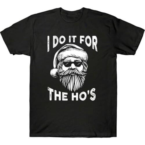 I Do It for The Hos Funny Christmas Santa Sun Glasses Vintage Mens T-Shirt Tee