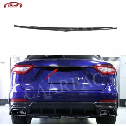 Carbon Fiber Rear boot Cargo Lid Cover Trim Strip Spoiler for Maserati Levante 2016-2019 Car Sticker Accessories