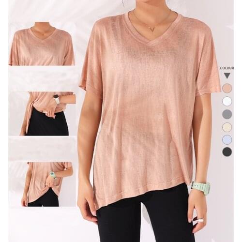 SALSPOR Summer Yoga Shirt Women Leisure Thin Breathable Wicking Short Leeved T-Shirt Female Fitness Running Sports Fitness Top