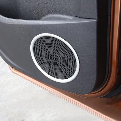 4pcs Car Styling ABS Plastic Audio Speaker Stereo Decorative Ring Cover trim sticker Loop For Ford Kuga Escape 2013 2014