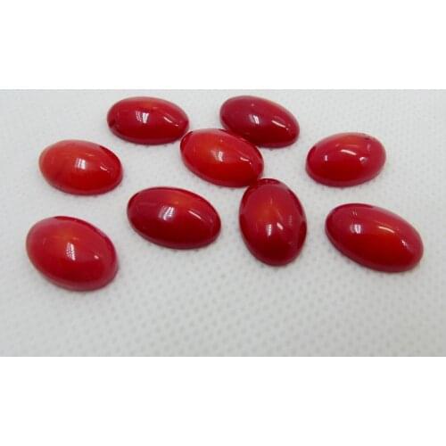 Red Coral Jewelry Cabochon For Jewelry Making 10*15mm Oval Coral Beads Cabochon 3pcs/lot