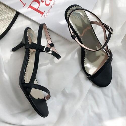 Big Size 9 10 11-16 high heels sandals women shoes woman summer ladies A belt with thick heels and exposed toes
