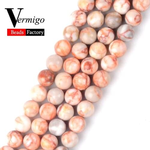 Natural Stone Beads Red Web Jaspers Round Loose Beads For Jewelry Making 4 6 8 10 12mm Diy Bracelet Necklace Spacer Pearl Beads
