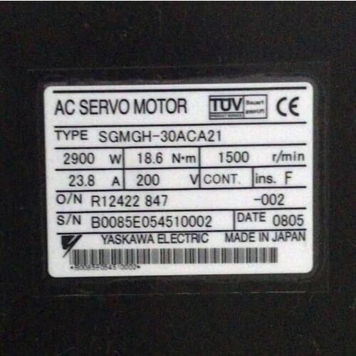 Used Tested Working SGMGH-30ACA21 AC SERVO MOTOR