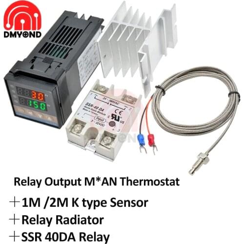 Relay Rex C100 Ssr Pid Temperature Temp Controller Digital Thermostat Pid Regulator Rex C100+40A SSR Relay+K Thermocouple Probe
