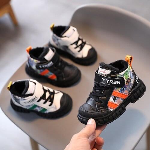 New Winter Kid Warm Cotton Shoes Infant Walkers Shoes Soft Bottom Casual Breathable Shoes Girls Boys Outdoor Waterproof Shoes