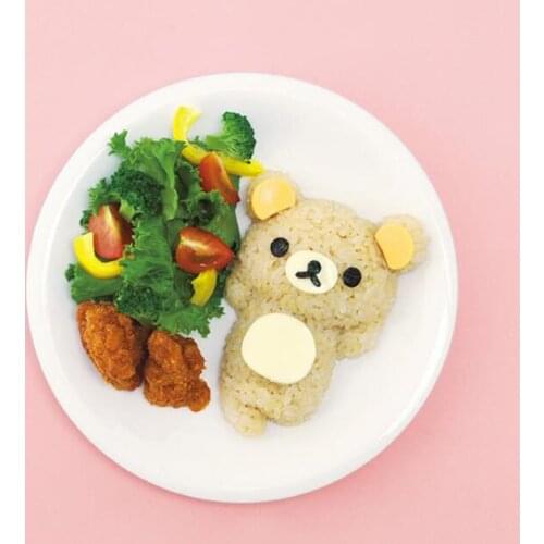 Rice Ball Mold Set Chicken Bear Kawaii Sushi Curry Rice Mould Pattern Bento Accessories Seaweed Cutter Kitchen Tools