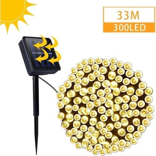 32M Solar String Lamps Xmas Waterproof Outdoor Garden Lighting Christmas Holiday Decoration Fairy Lights Navidad New Year 2022