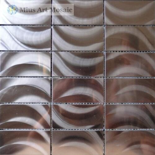 Brick pattern Metal mosaic wall tiles A6YM029